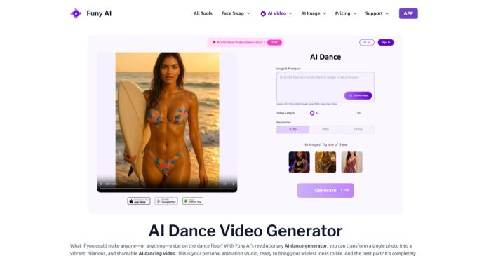 Funy AI: AI Dance, AI Bikini, AI Kiss